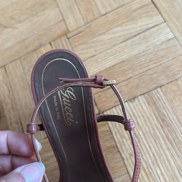 Gucci Brown Patent Heels Sandals - Picture 7 of 8